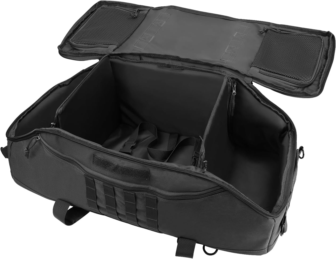 65L Large Duffle Bag, 3-in-1 Tactical Backpack MOLLE Pack for Sports, Gym, Outdoor, Black