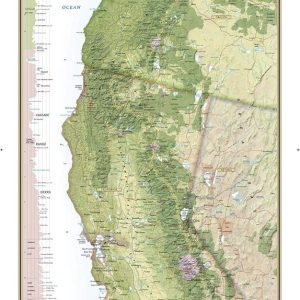 National Geographic: Pacific Crest Trail Wall Map - 18 x 48 inches - Paper Rolled