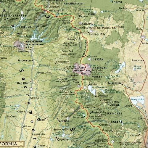 National Geographic: Pacific Crest Trail Wall Map - 18 x 48 inches - Paper Rolled