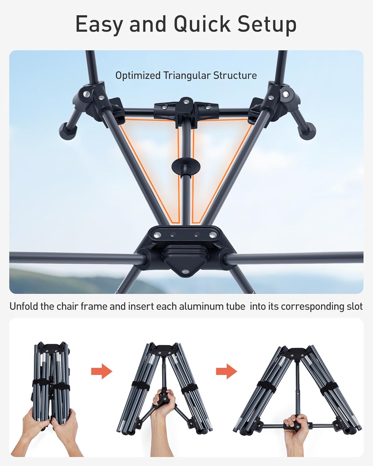 TOURIT Portable Folding Camping Backpack Chair with Head Support, High Back Stable Compact Outdoor Chair for Beach Picnic Travel Hiking, Supports 380 Lbs, Green